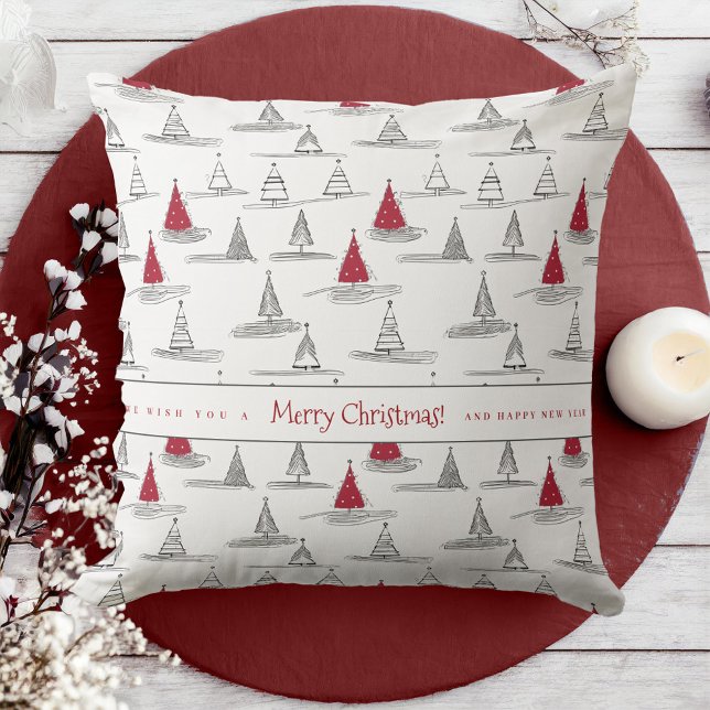 Red Christmas Tree Pattern#5 ID1009 Cushion (Creator Uploaded)