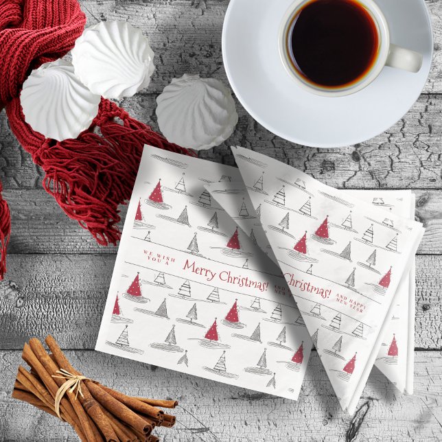 Red Christmas Tree Pattern#5 ID1009 Napkin (Creator Uploaded)