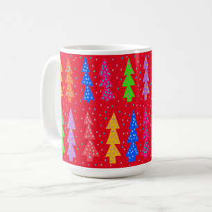 Red Christmas Tree Pop Art Coffee Mug