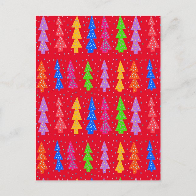 Red Christmas Tree Pop Art   Postcard (Front)