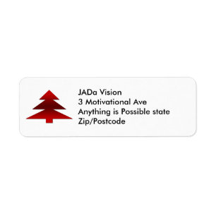 Red Christmas Tree Return Address Label