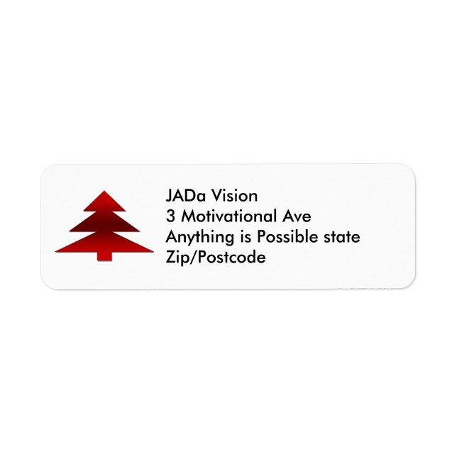 Red Christmas Tree Return Address Label (Front)