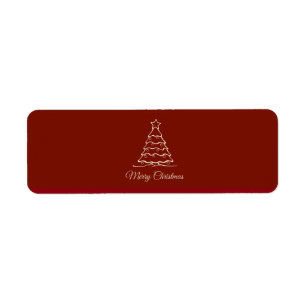 Red Christmas Tree Return Address Label