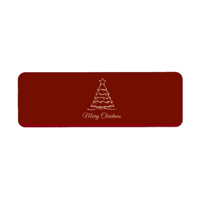 Red Christmas Tree Return Address Label (Front)