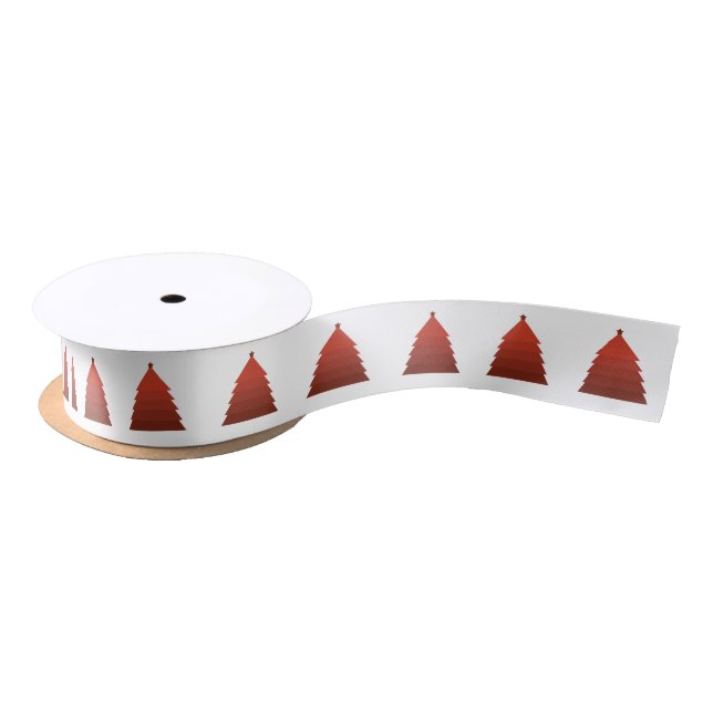 Red Christmas Tree Ribbon Satin Ribbon (Spool)