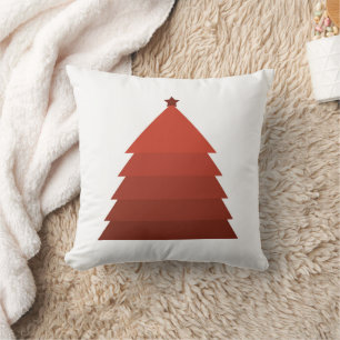 Red Christmas Tree Throw Pillow