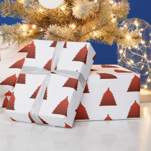 Red Christmas Tree Wrapping Paper