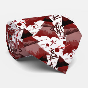 Red Christmas Trees Pattern Tie