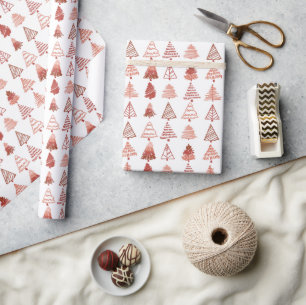 Red Christmas Trees  Wrapping Paper