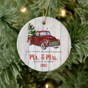 Red Christmas Truck First Christmas Ornament