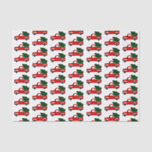 Red Christmas Truck Rustic Christmas Holiday Party Tissue Paper