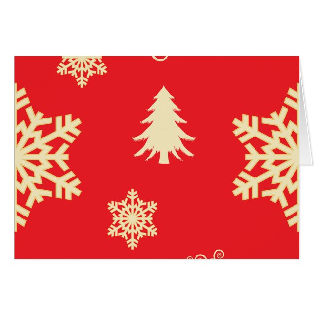 Red Christmas with Cream Snowflakes (Front Horizontal)