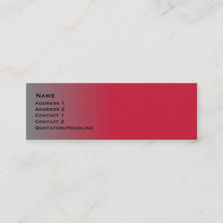 Red Chrome skinny Mini Business Card