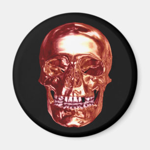 Red Chrome Skull Magnet