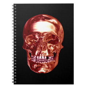 Red Chrome Skull Spiral Notebook