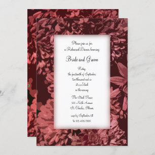 Red Chrysanthemum Flowers Wedding Rehearsal Dinner Invitation