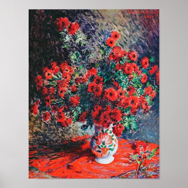 Red Chrysanthemum, Monet Poster (Front)