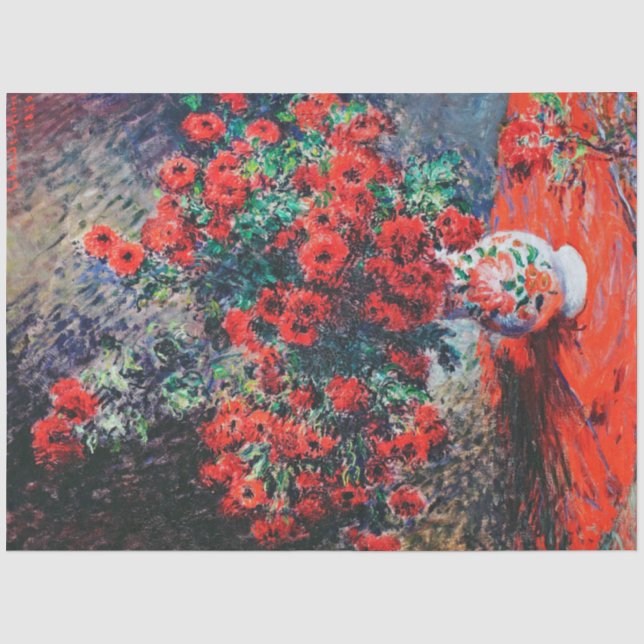 Red Chrysanthemum, Monet Tissue Paper (Front)