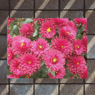 Red Chrysanthemums Floral Doormat