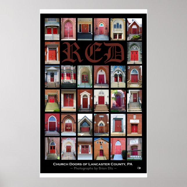 "RED Church Doors of Lancaster County, PA" Poster (Front)