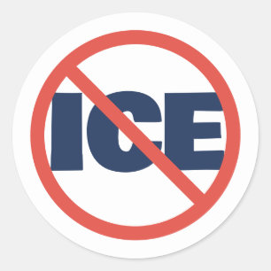 Red Circle Anti-Trump ICE Political Opinion Classic Round Sticker