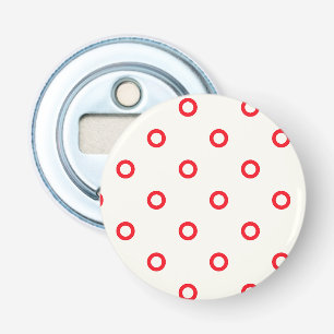 Red Circle Dot Retro Design Bottle Opener
