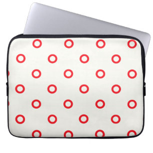 Red Circle Dot Retro Design Laptop Sleeve