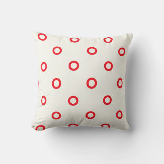 Red Circle Dot Retro Design Pillow