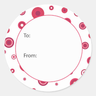 Red Circle Dots Gift Tag