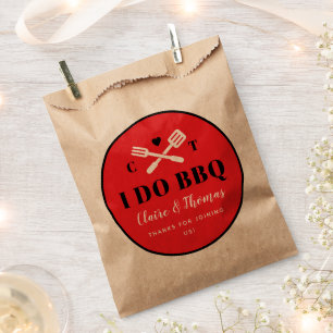 Red Circle I Do BBQ Engagement Party Favour Bag