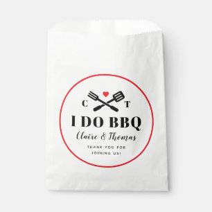 Red Circle I Do BBQ Engagement Party Favour Bag