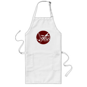 Red Circle Jesus Saves Graffiti Long Apron