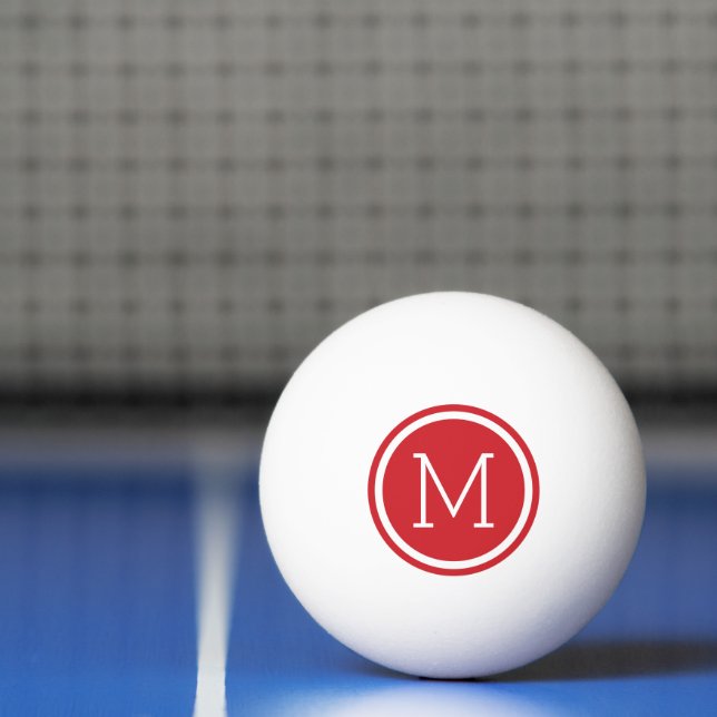 Red Circle Monogram Personalised Ping Pong Ball (Net)