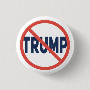 Red Circle No Sign Anti-Trump Political Opinion 3 Cm Round Badge