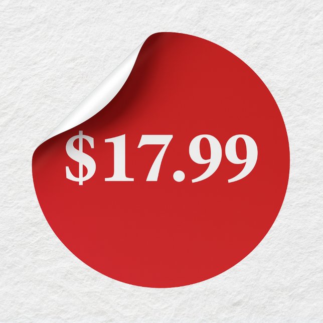 Red Circle Price Tag Sticker With Custom Text (Creator Uploaded)