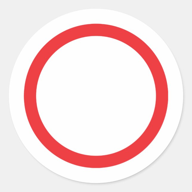 red circle ring classic round sticker (Front)