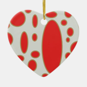 red circle white background ceramic tree decoration