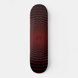 Red Circles - Add your colours / letters / number Skateboard