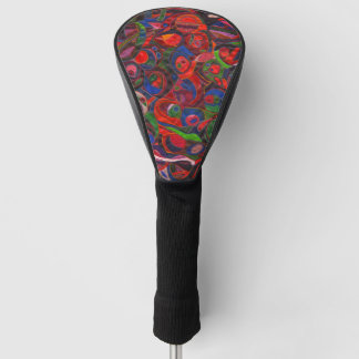 Red circles golf head cover