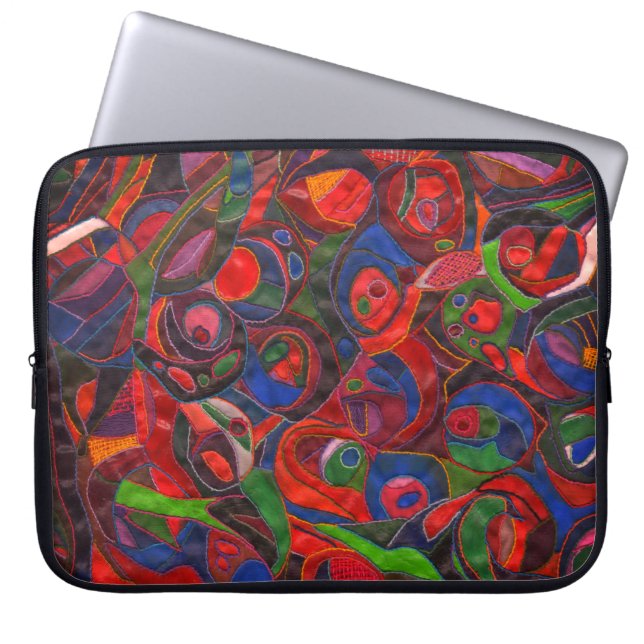 Red circles laptop sleeve (Front)