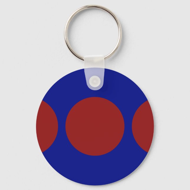 Red Circles on Blue Key Ring (Front)