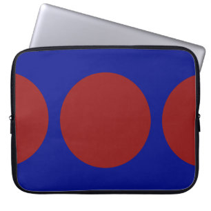 Red Circles on Blue Laptop Sleeve