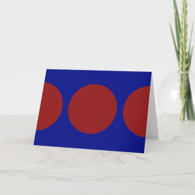 Red Circles on Blue Thank You Card (Front)