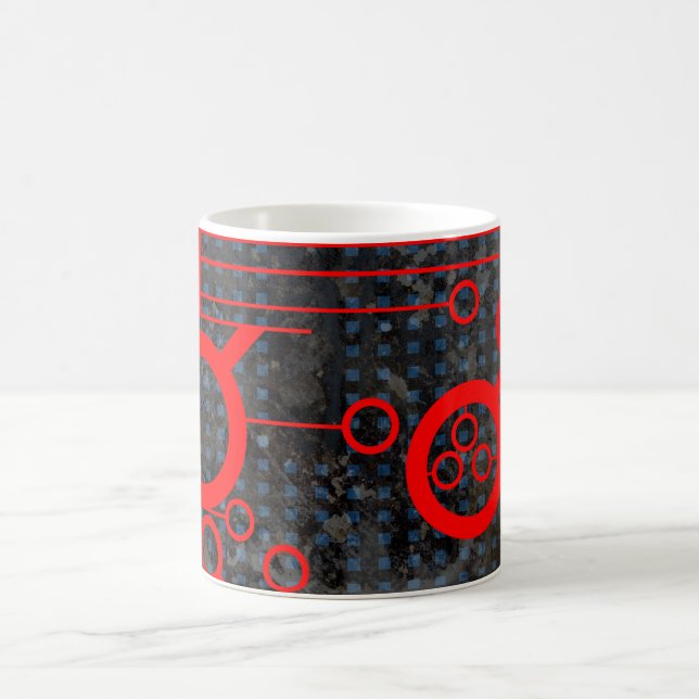 Red Circuit Coffee Mug (Center)