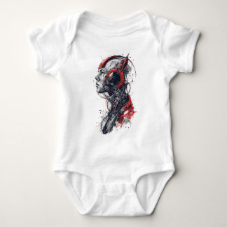 Red circuit dream baby bodysuit