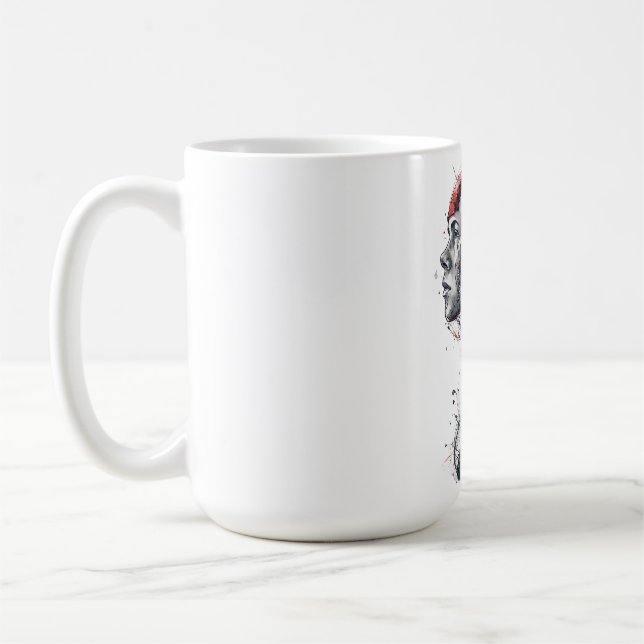 Red circuit dream coffee mug (Left)