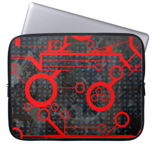 Red Circuit Laptop Sleeve