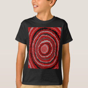 Red Circular Designer Pattern T-Shirt