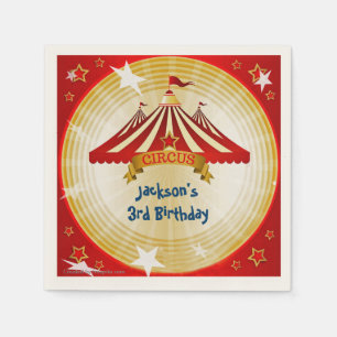Red Circus Tent, Custom, Birthday Napkin