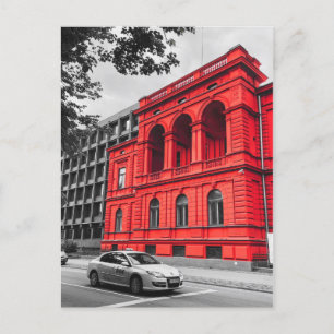 Red City Building Minimalist Photography Postcard